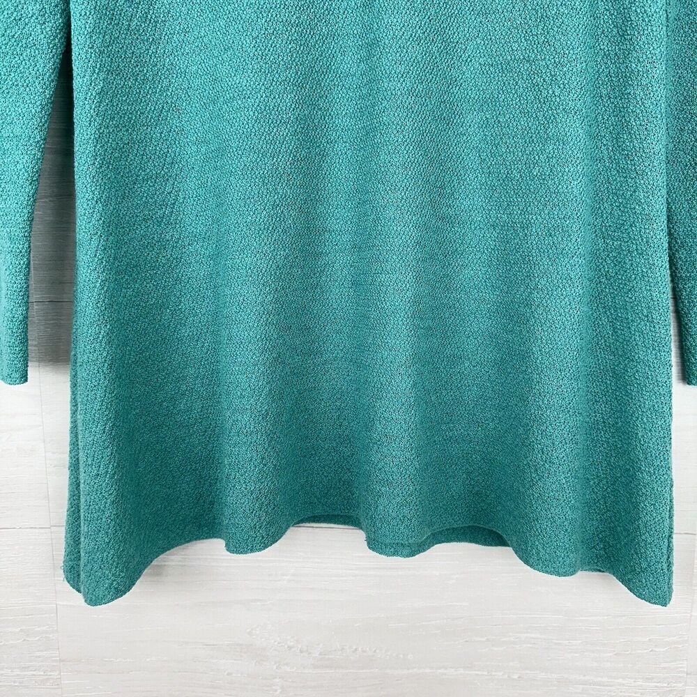 Eileen Fisher V Neck Tunic Top Knit Lightweight Sweater Women Size XS‎ Green - Picture 3 of 12